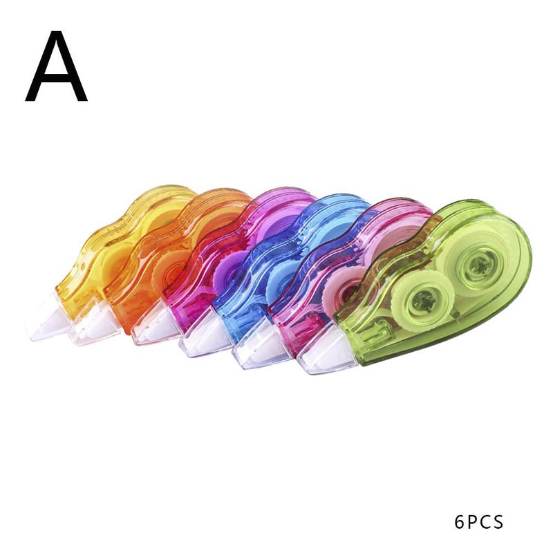 Mini six-color correction tape, cute, creative, practical, student correction tape